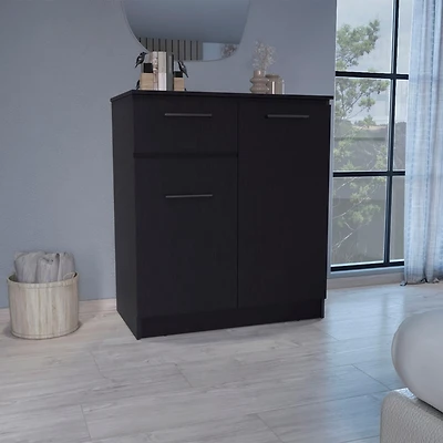 Streamdale Idaho Dresser With 2-Door Cabinets And Drawer - Black
