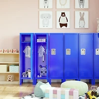 Streamdale Furniture Retro-Style Metal Locker in Blue for Various Spaces