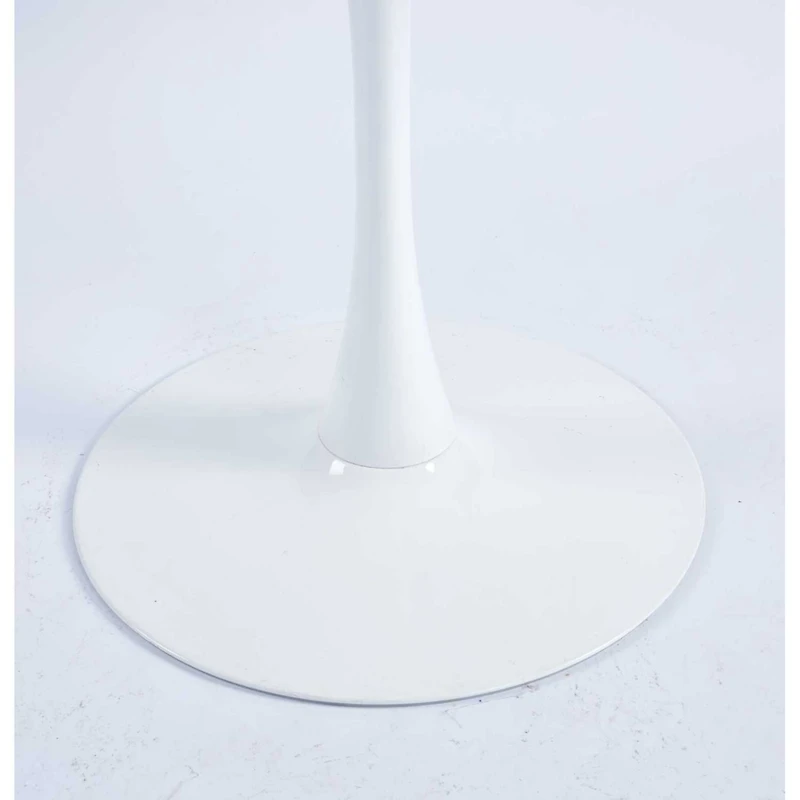 Streamdale 42.1" Mid-Century White Dining Table for 4-6, Round Mdf Top
