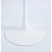 Streamdale 42.1" Mid-Century White Dining Table for 4-6, Round Mdf Top