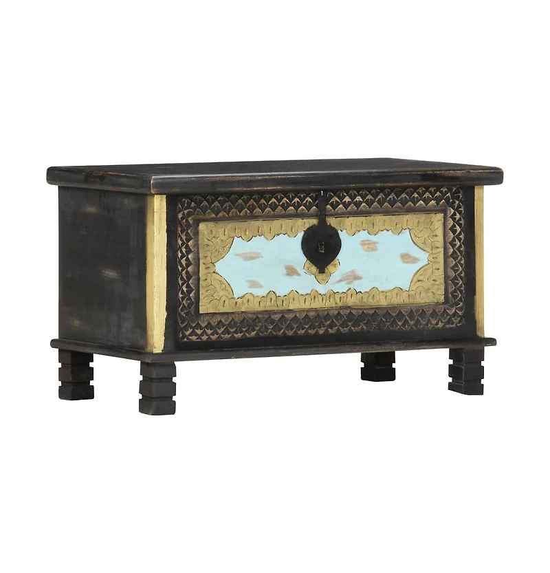 vidaXL Storage Chest Black 31.5"x15.7"x17.7" Solid Mango Wood