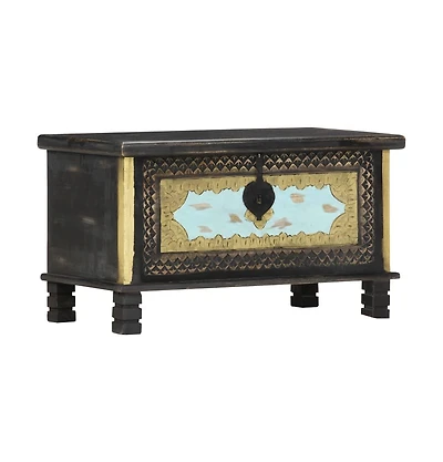 vidaXL Storage Chest Black 31.5"x15.7"x17.7" Solid Mango Wood