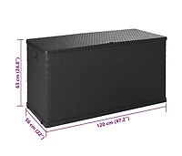 vidaXL Patio Storage Box Anthracite 47.2"x22"x24.8" Pp Rattan