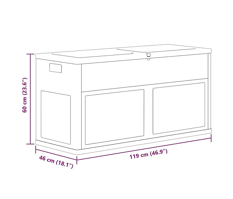vidaXL Patio Storage Box 84.5 gal Black