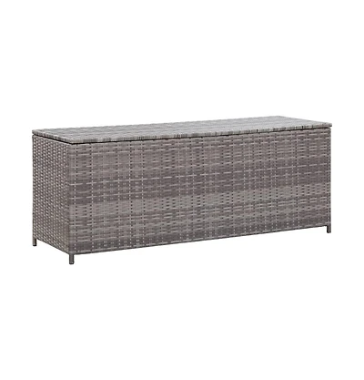Patio Storage Box Gray 47.2"x19.7"x23.6" Poly Rattan