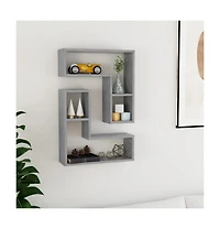 vidaXL Wall Shelves 2 pcs Concrete Gray 19.7"x5.9"x19.7" Engineered Wood