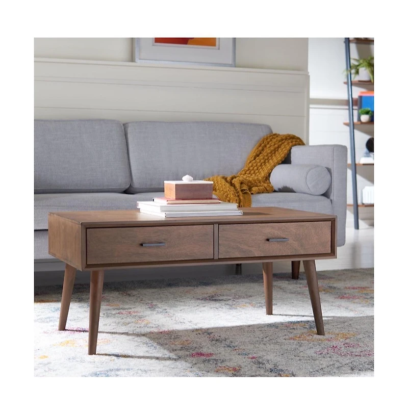 Safavieh Mozart Mid Century 2 Drawer Coffee Table