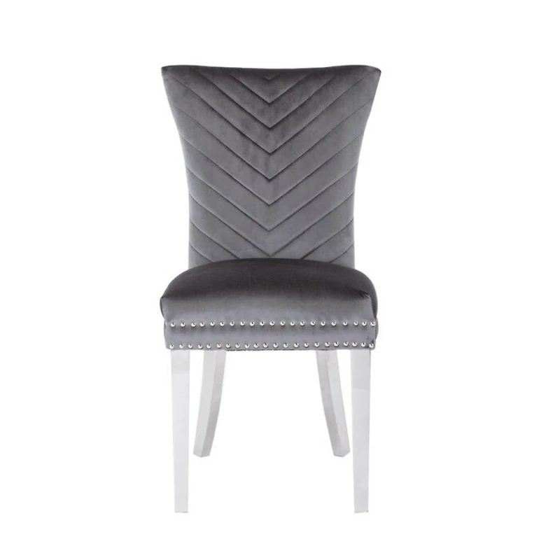 Streamdale Eva 2-Piece Velvet Chair with Stainless Legs