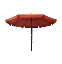 Garden Parasol with Wooden Pole 129.9" Terracotta