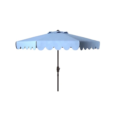 Safavieh Venice Single Scallop 9Ft Crank Outdoor Push Button Tilt Umbrella