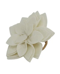 Saro Lifestyle Felt Blossom Napkin Ring, Set of 4