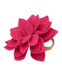 Saro Lifestyle Felt Blossom Napkin Ring, Set of 4