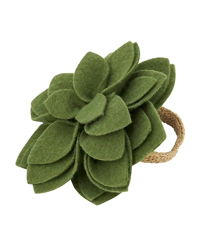 Saro Lifestyle Felt Blossom Napkin Ring, Set of 4