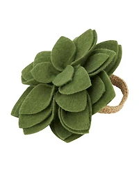 Saro Lifestyle Felt Blossom Napkin Ring, Set of 4