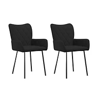 Dining Chairs 2 pcs Black Fabric