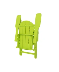 WestinTrends 7 Piece Set Outdoor Folding Adirondack Chairs with Coffee Table Side