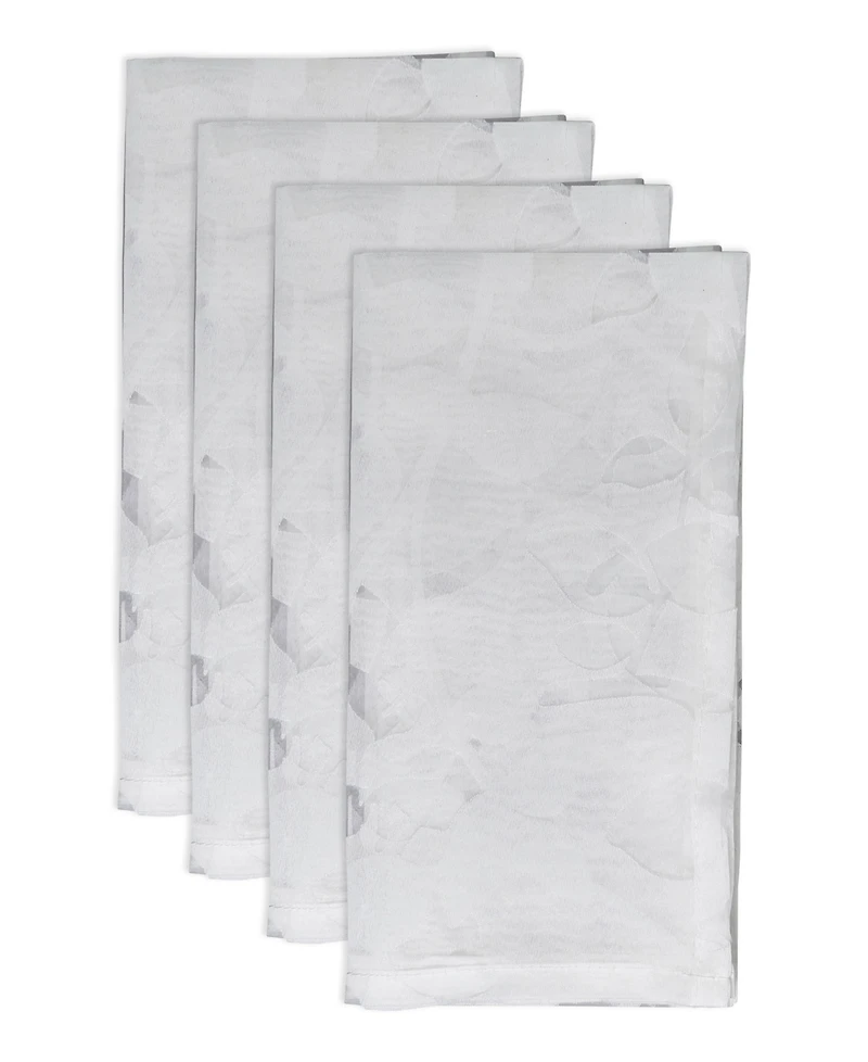 Saro Lifestyle Sheer Elegance Burnout Voile Vine Design Napkin Set of 4, 20"x20"