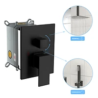 10" Rain Shower Head Systems, Matte Black, Ceiling Mounted Shower