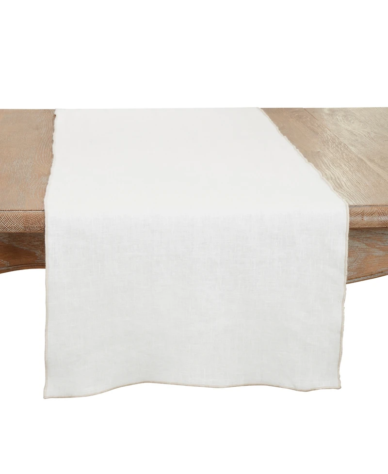 Saro Lifestyle Stonewashed Stitched Edge Table Runner, 16"x72"