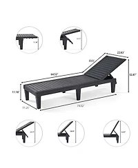 Adjustable & Waterproof Outdoor Patio Chaise Lounge Chairs