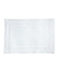 Saro Lifestyle Classic Hemstitch with Embroidered Border Placemat Set of 12, 14"x20"
