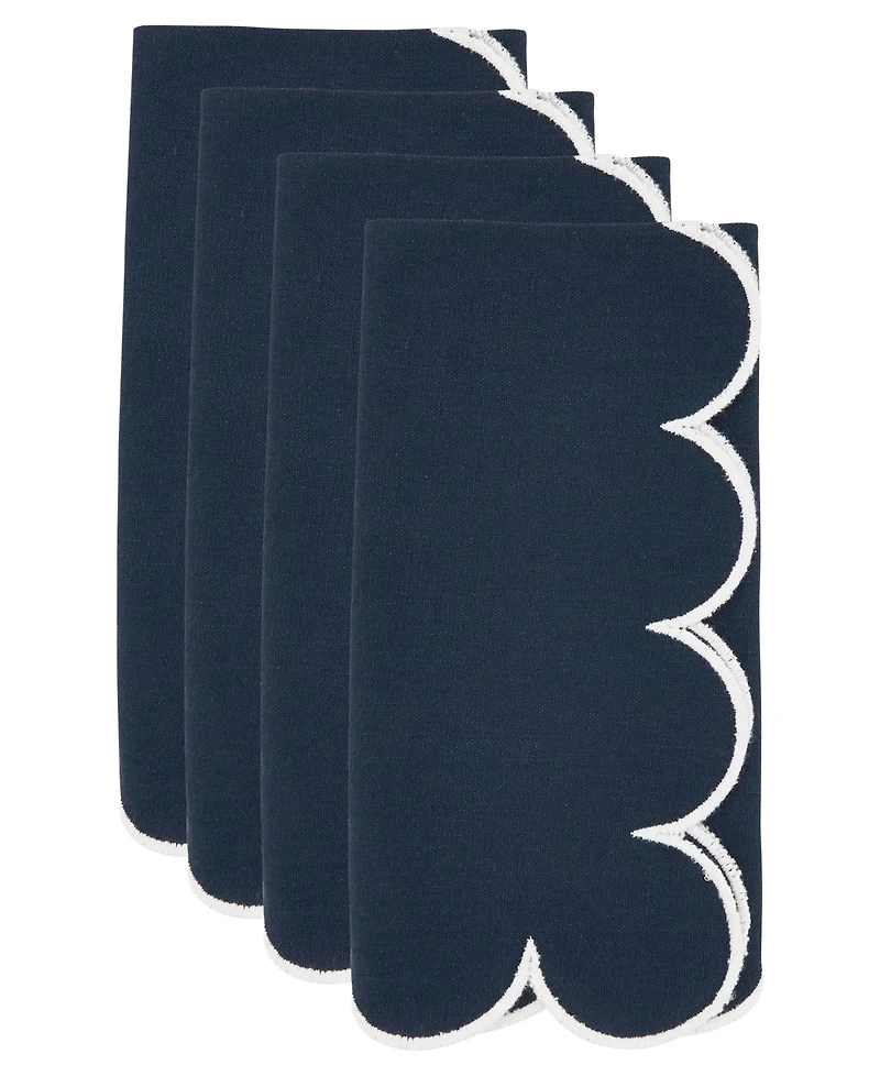 Saro Lifestyle Scalloped Hem Napkin Set of 4,20"x20"