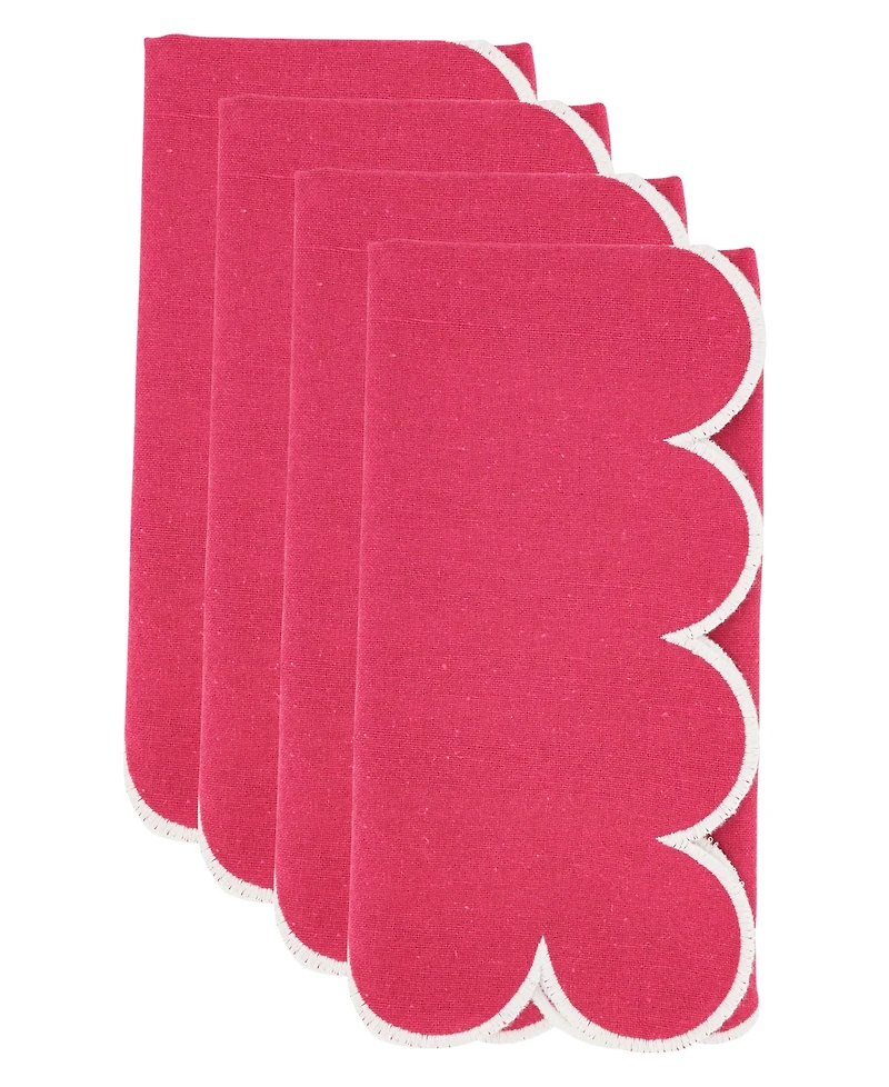 Saro Lifestyle Scalloped Hem Napkin Set of 4,20"x20"