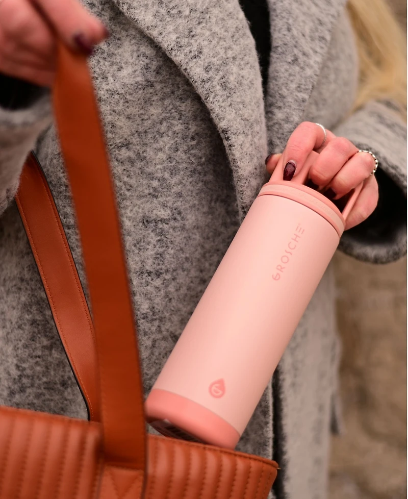 Grosche Alpine Flip 'N Sip Insulated, Leakproof Water Bottle with Straw, 20 Oz