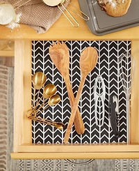 Design Imports Fridge Shelf Liner Collection Non-Adhesive, Cut to fit, Machine Washable, 12x120", Herringbone