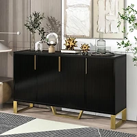 Streamdale Modern Kitchen Cabinet Sideboard with Doors, Metal Accents, Adjustable Shelves