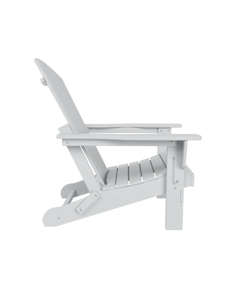 WestinTrends 5 Piece Outdoor Adirondack Folding Chair with Ottoman Side Table Set