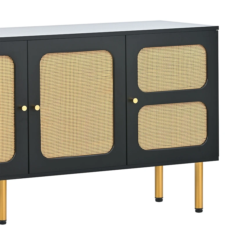 Streamdale Boho Tv Stand, Woven Console, Country Style Sideboard