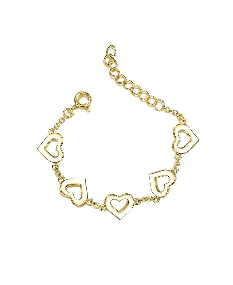 GiGiGirl 14k Yellow Gold Plated Forever Heart Toddler/Kids Bracelet, Adjustable Length, 1-6yrs