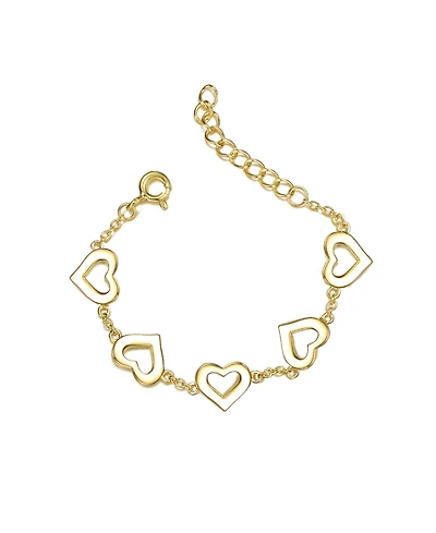 GiGiGirl 14k Yellow Gold Plated Forever Heart Toddler/Kids Bracelet, Adjustable Length, 1-6yrs
