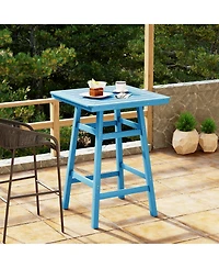 WestinTrends 42" Square Outdoor Patio Bistro Bar Table With Umbrella Hole