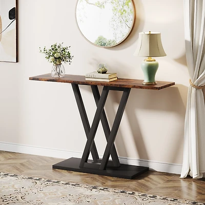 Tribesigns Gold Console Table, Modern Hallway Table for Entryway, 43 Inch Entryway Tables Narrow Sofa Living Room, Stable Metal Frame & Easy