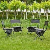 Streamdale Furniture 4-Piece Folding Outdoor Chair With Storage Bag, Portable Chair For Indoor, Outdoor Camping