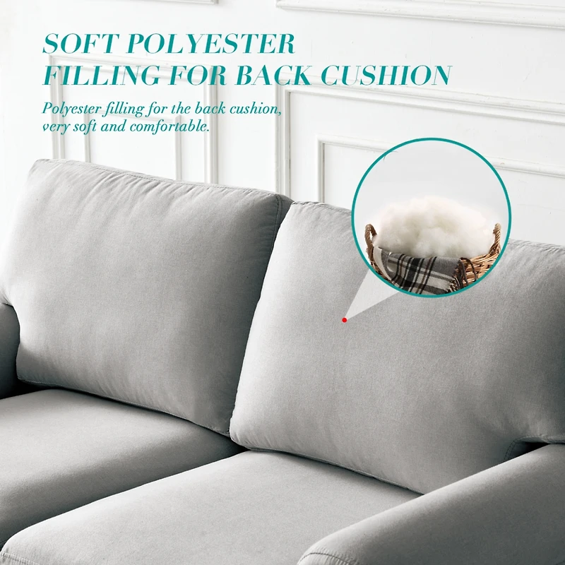 Simplie Fun Linen Fabric Upholstered With Storage Sofa 2+3 Sectional