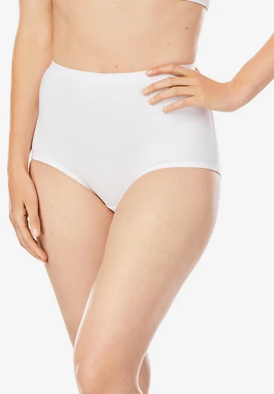 Comfort Choice Women's Full Coverage Stretch Cotton Brief 5-Pack