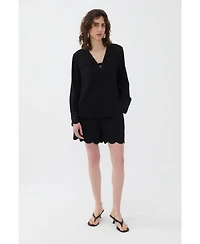 Nocturne Women's Stone Embroidered Blouse