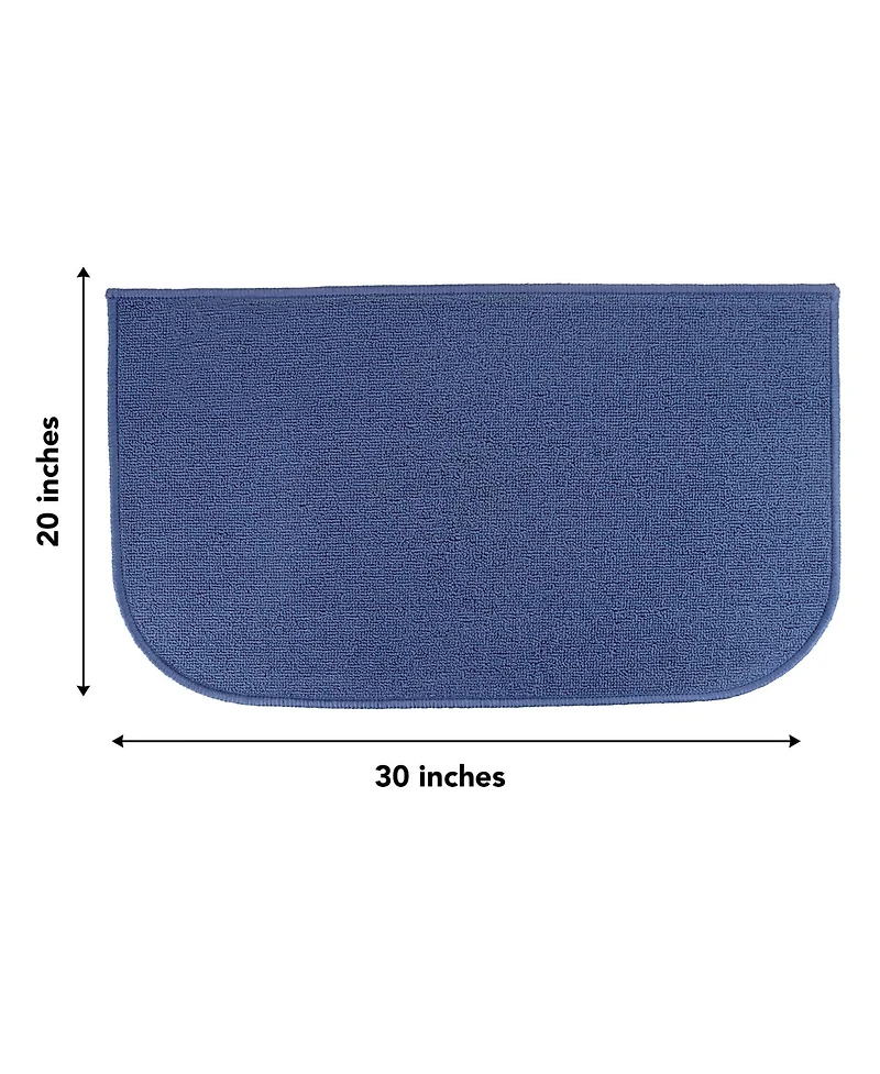 Sloppy Chef D-Shape Kitchen Throw Rugs (18x30 in.), Non-Skid Backing, Color Options
