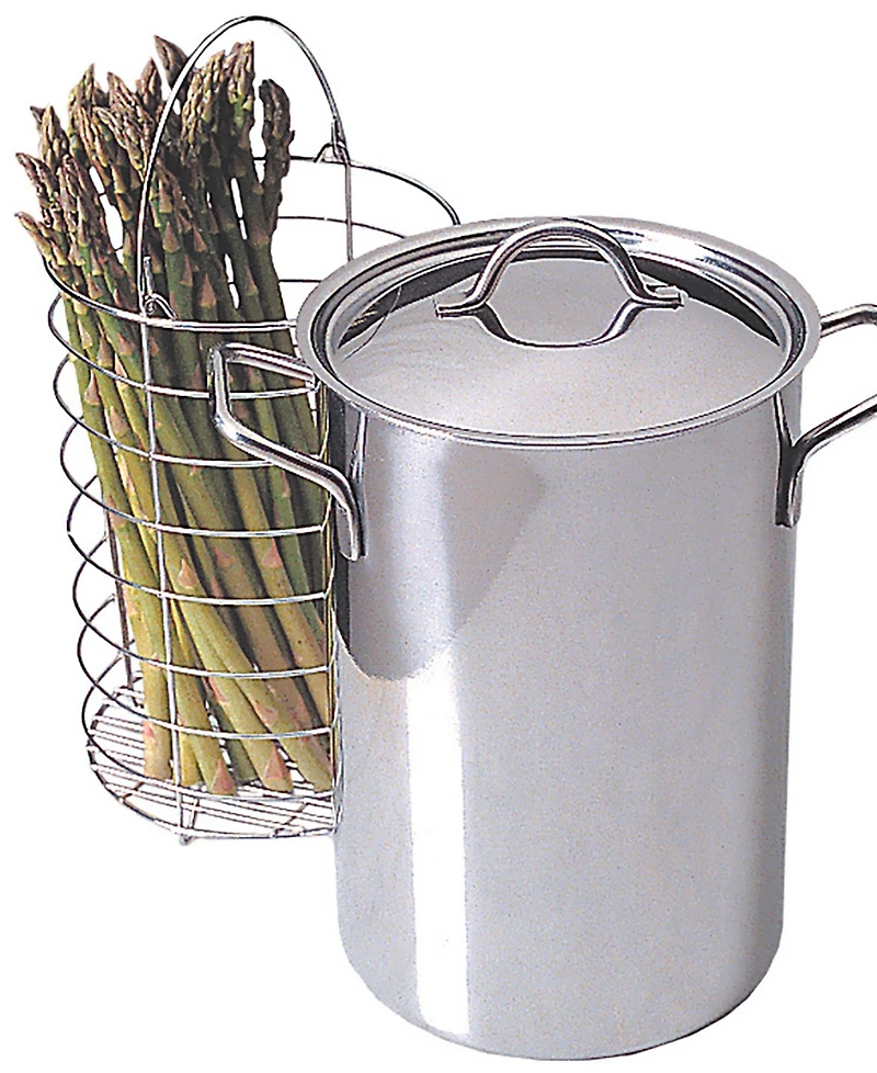Rsvp International Endurance 18/8 Stainless Steel 8"x6"x9" Asparagus Steamer Pot Lid