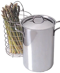 Rsvp International Endurance 18/8 Stainless Steel 8"x6"x9" Asparagus Steamer Pot Lid