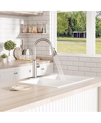 Mondawe Kitchen Sink Faucet,4 Functions Spray Head, Faucet,Four Modes Pull-Down Faucets,Swiveling Bar Faucet