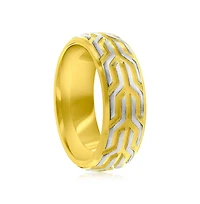 Stainless Steel Gold and Silver Designed Ring