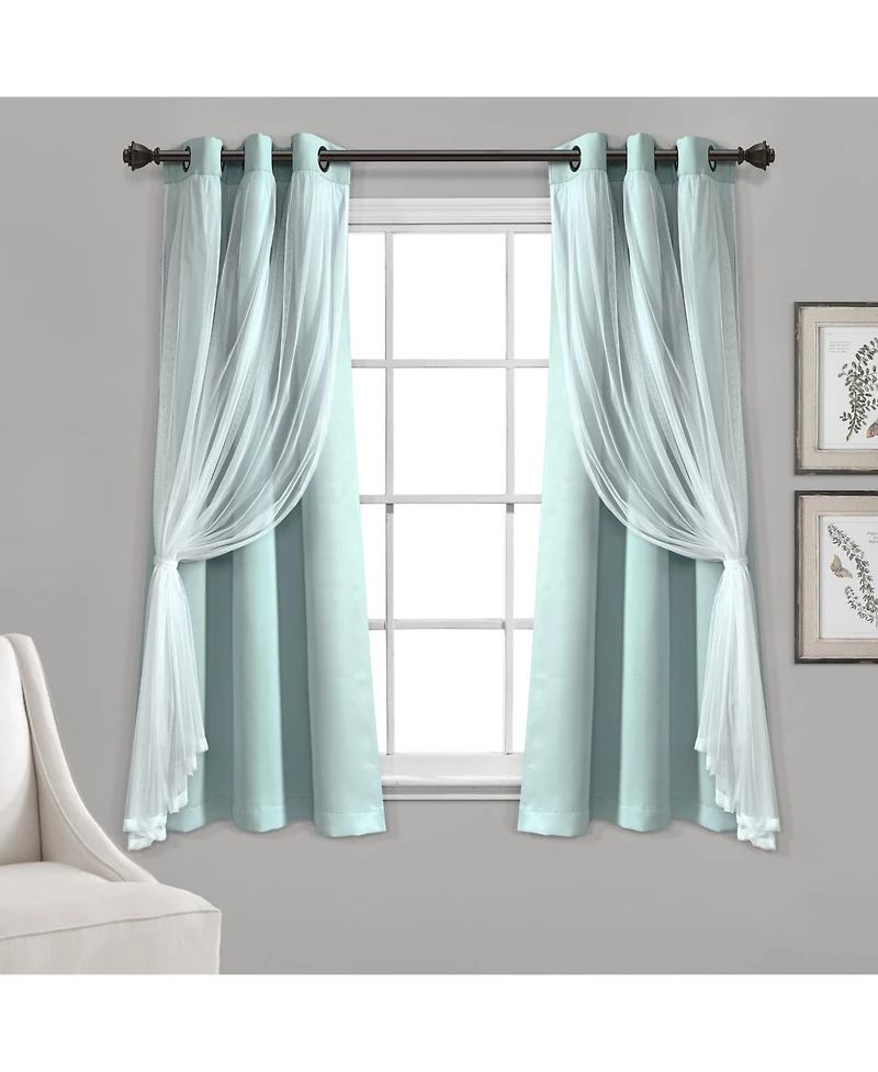 Lush Decor Grommet Sheer Panels With Insulated Blackout Lining