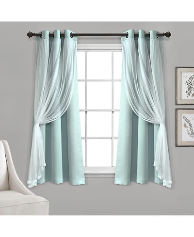 Lush Decor Grommet Sheer Panels With Insulated Blackout Lining