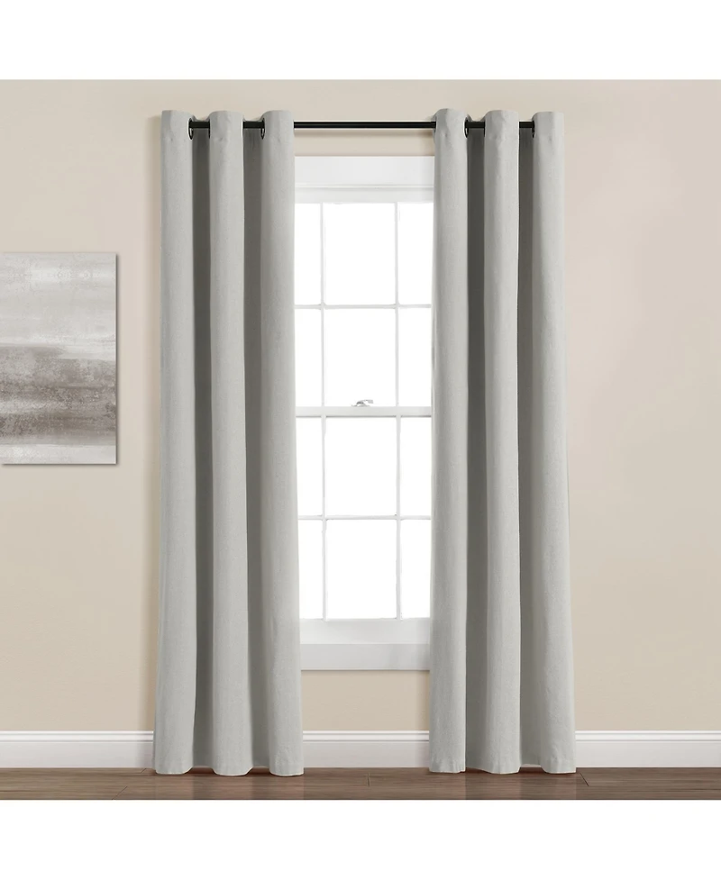 Lush Decor Insulated Grommet Blackout Linen Window Curtain Panel