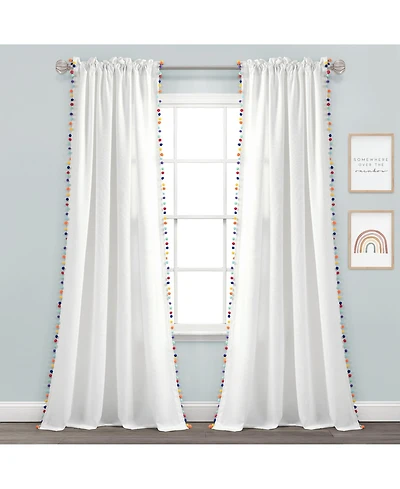Lush Decor Pom Pom Window Curtain Panel