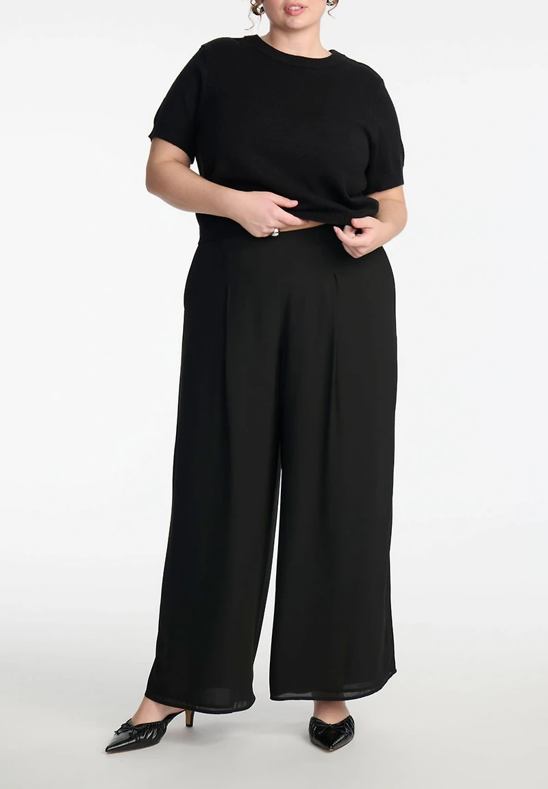 Eloquii Women's Plus Size Wide Leg Pant